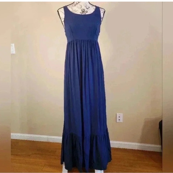 NWT LC Lauren Conrad Blue Sleeveless Maxi Dress - Picture 12 of 12